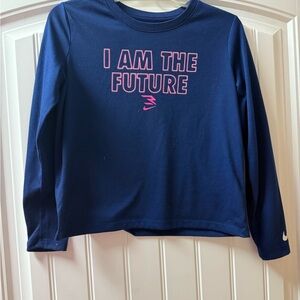 Nike Blue and Pink Long Sleeve Tee